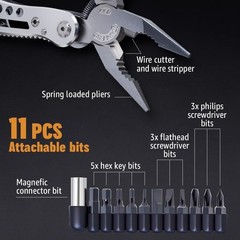 Heavy Duty Light Weight Multi Function MultiTool – Survival and Camping + Pouch