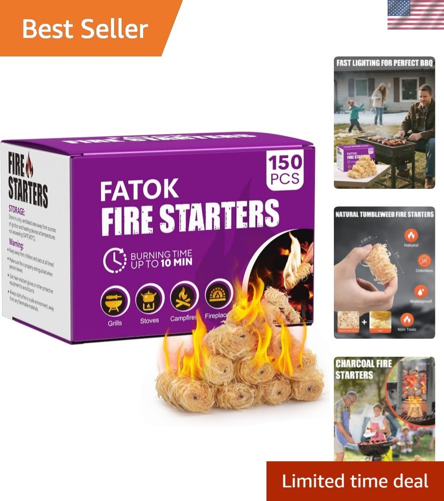 150pcs Fire Starter, Natural Tumbleweed Fire Starters for Campfires, Fireplac…