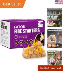 150pcs Fire Starter, Natural Tumbleweed Fire Starters for Campfires, Fireplac…