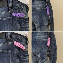 Paracord Keychain Carabiner Clip | D Ring Hanger Lanyard Hook | 7.3inch Long