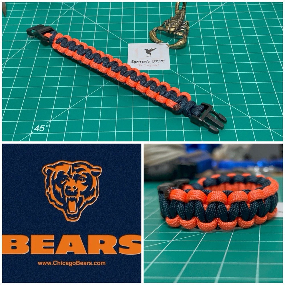 Chicago Bears / Sparrow’s EDC Tactical Cobra Weave Paracord Bracelet