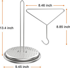Perforated Turkey Fryer Hook with Base Rack, Stainless Steel Chicken Poultry
