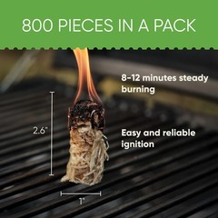 Inflame Fire Starters 800 pcs Fire Starters for Campfires, Grill, BBQ, Firepl…
