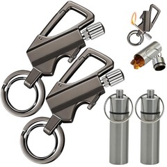 2 Pack Permanent Match Infinity Lighter with Tinder Storage Canister, Multito…