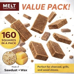 Fire Starter Squares, 160 pcs – Charcoal Fire Starters for Campfires, Grill,