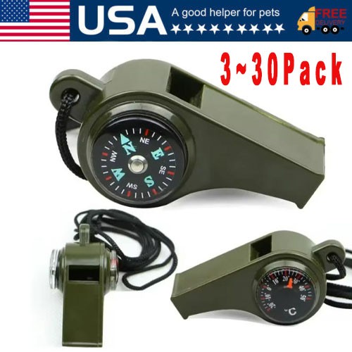 3 Pack Very Loud Keychain Whistle for Survival, Sports, Hiking, Outdoor Activity