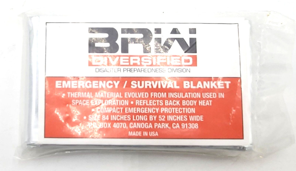 2 Pack BRW Diversified Emergency Survival Blanket 84×52 in.