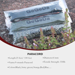 Paracord 550 Parachute Cord 9 Strand, Black, 100FT | 4Mm Paracord Rope, for Maki