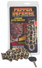 Pepper Defense 3-PACK OC Pepper Spray w/ UV Dye – Zebra Pink & Leopard Holsters