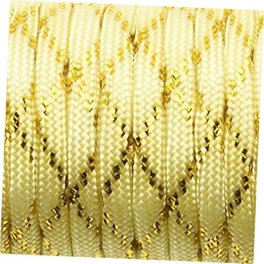 1pcs New Gold Silver Cord 550 Paracord Parachute Cord Lanyard Mil Spec PFJ-2