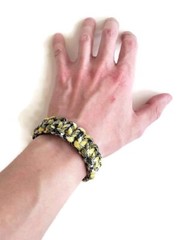 Paracord Bracelet 550 Black Tactical 3/8″ Buckle (Yellow Camo) Hand Made