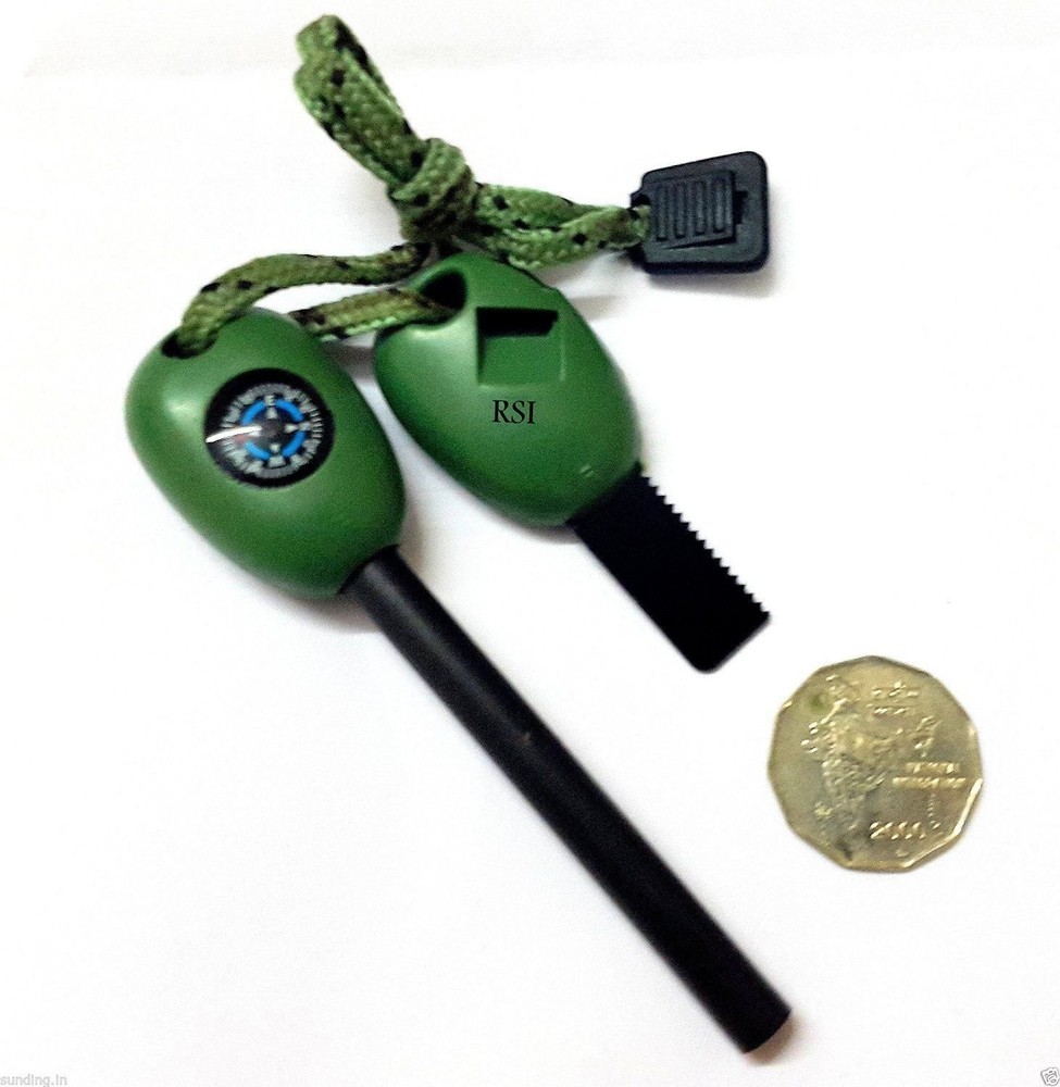 Survival Set Flint, Pipe, Saw, Compass