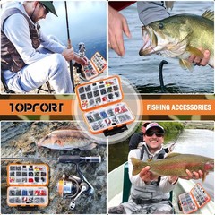 TOPFORT 187/343pcs Fishing Accessories Kit, 343pcs kit