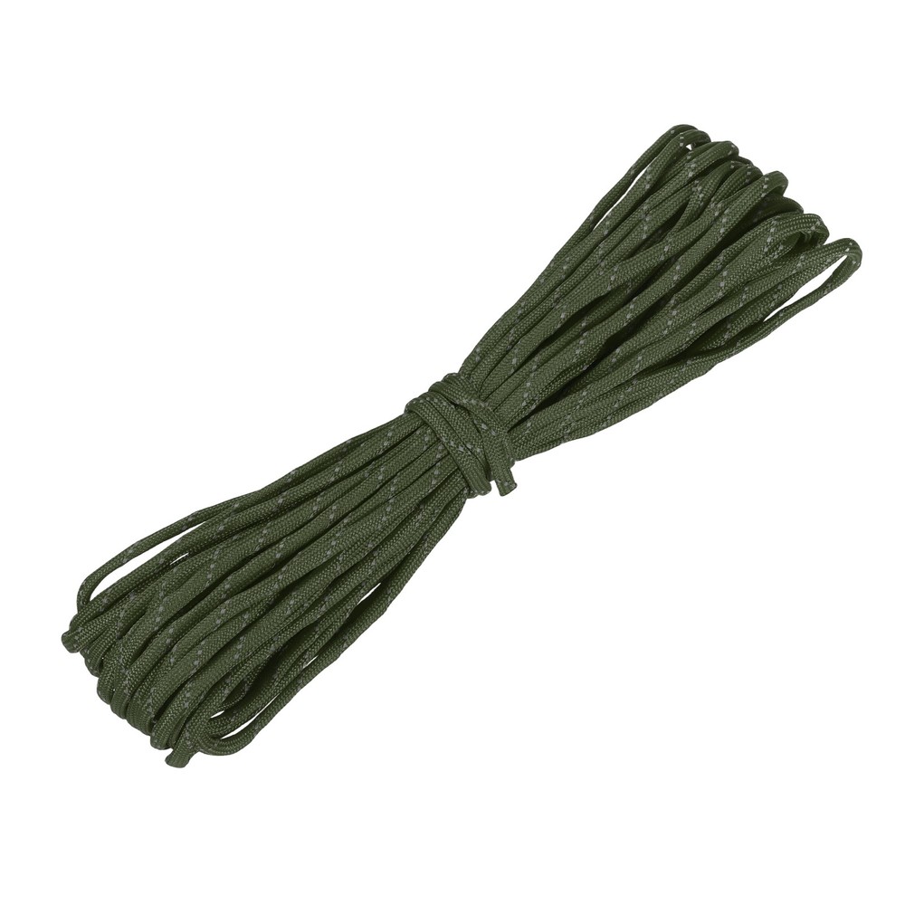 Reflective Fluorescent Paracord Rope 4mm 49 ft for Camping (Olive Green)