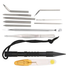 12Pcs/Set Black Aluminium Parachute Cord Needles Set Bracelets DIY Knitting Tool