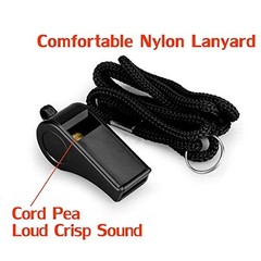 Whistle, 2 Packs Plastic Sports Whistles with Lanyard, Loud Crisp Sound
