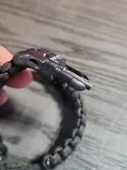 A2S Black Survival Bracelet Outdoor Paracord Compass Scraper Whistle FireStarter