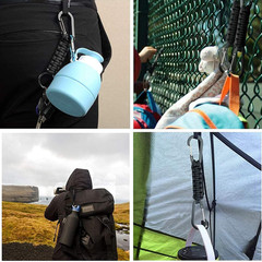 Paracord Keychain Carabiner Clip, D Ring Lanyard Hanger Stroller Hook for Water