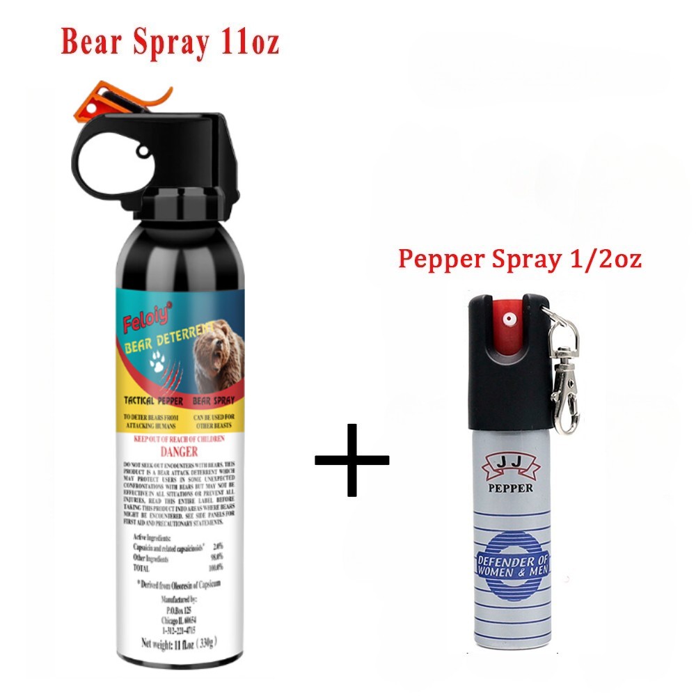 Feloiy Bear Spray 32ft Range 11 Oz Camping With 1 Pack Free Peper Spray 1/2oz