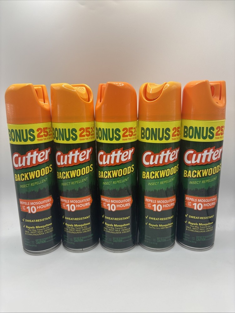Cutter Backwoods Insect Repellent 5 Pack Sweat-Resistant 7.5 oz up to 10hrs