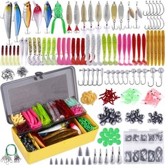 PLUSINNO 302Pcs Fishing Lures, Tackle Box Lures Kit