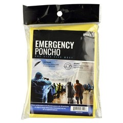 ASR Outdoor Emergency Poncho Yellow Polyethylene Rain Gear Camping One Size