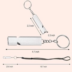 3 Pack Survival Safety Whistles with Double-tube, Golden, Silver, Black