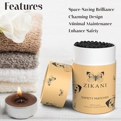 ZIKANI Multicolor 4 Inch Bulk Matches Refill for Cloche Jar Box 100 pcs