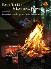 Natural Wood Fire Starters – 64 Waterproof Cubes for Indoor & Outdoor Use