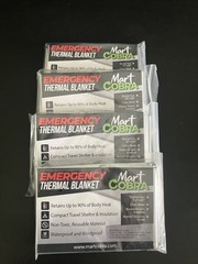 4/Pack Cobra Mart Emergency Thermal Blanket 52 x 82″ Silver. New!