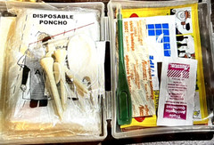 Golfers Survival Kit for Pocket or Golf Bag Poncho, Hand Warmers, Tees, Etc. NEW