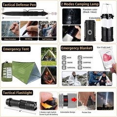 294 Pcs Survival Kit, Emergency Gear & First Aid Kit for Men Dad