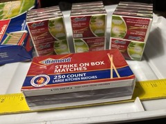 Diamond Strike On Box 2200 Count Wood Paper Kitchen Matches Camping Fireplace