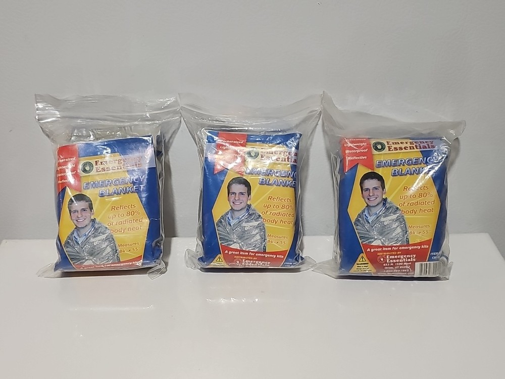 Emergency Essentials Light Weight Waterproof Reflective Blanket 84×55 Lot of 3
