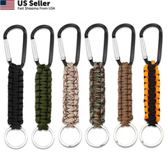 6 Pcs Paracord Keychains with Carabiner Braided Lanyard Hook Clip 6 Colors