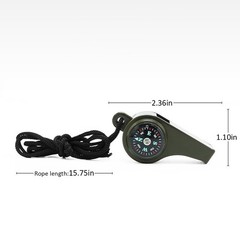 Military Survival Whistles 5Pcs 3-in-1 Tool with Compass & Thermometer