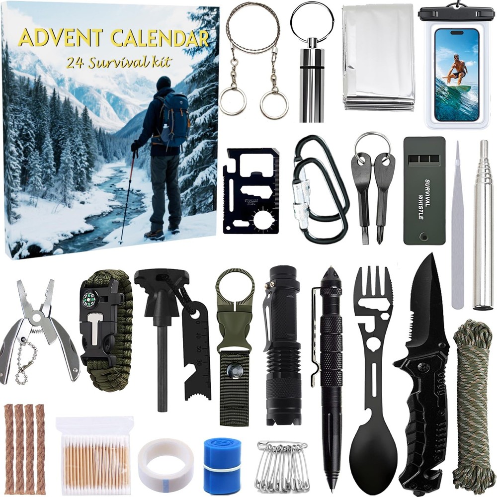 Survival Kit Advent Calendar 2025 – Men, Teen Boys – Camping, Hiking