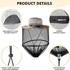 Outdoor Anti-Mosquito Insect Bee Hat Bug Mesh Head Net Camping Face Protector US