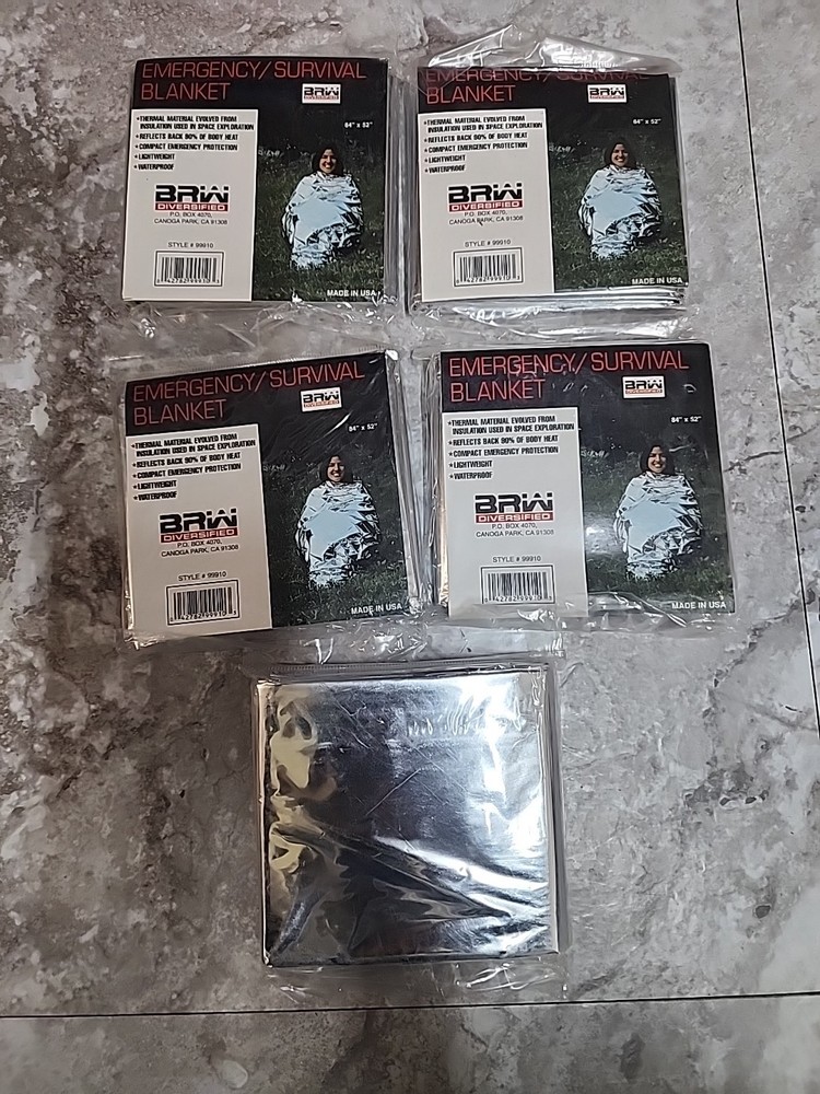 Lot Of 5 Emergency Survival Blankets 84″x52″