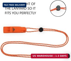 LuxoGear Emergency Whistles with Lanyard Safety Whistle Survival Shrill Loud Bla