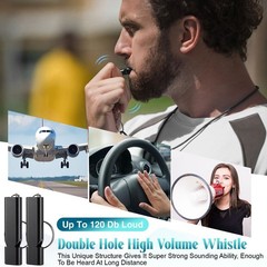 100 Pcs Emergency Whistles Bulk, Aluminum Safety Survival Whistle Keychain wi…