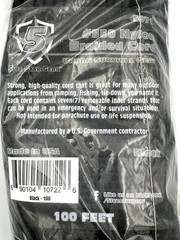 5ive Star Gear 550lb Nylon Braided Black Cord 7 Strand Spec Made In USA 5071