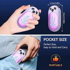 Hand Warmer Rechargeable, 6000mAh Portable Electric Handwarmers, Purple Panda