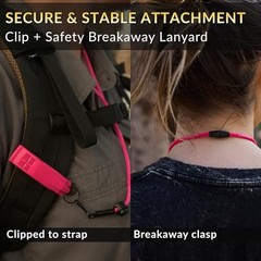 LuxoGear Whistle (2-Pack) 120dB Loud Safety & Emergency Whistle with Pink