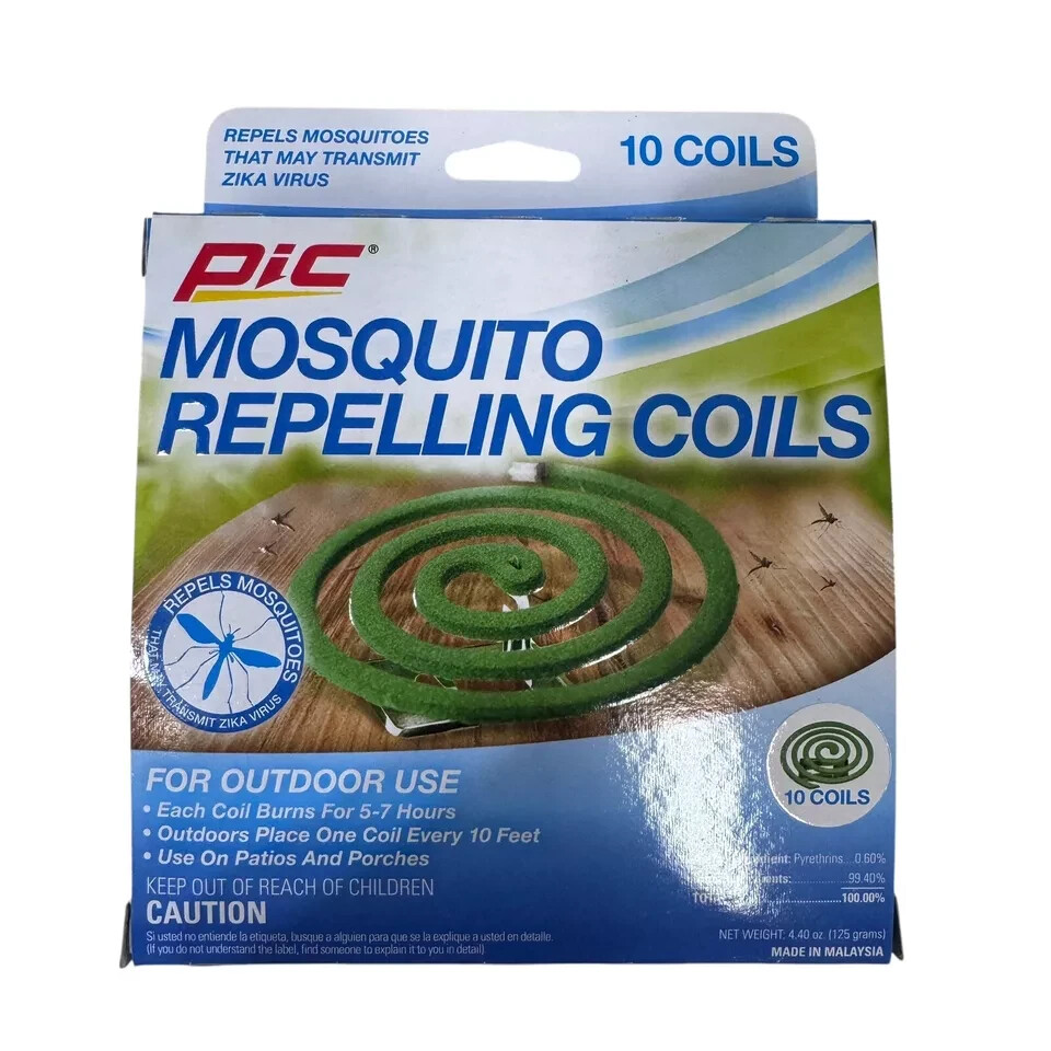 PIC C-10-12 10-Count Pack Backyard Patio & Deck Outdoor Mosquito Coil Repellent
