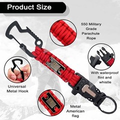 DDOUT Heavy Duty Paracord Lanyard for ID Badges, Tactical Military Braided La…