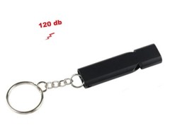 2Pcs Emergency Whistle Survival Aluminum Keychain, Double Tubes 2 Black Color