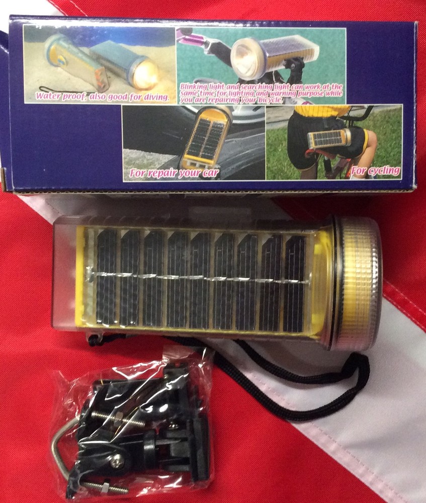Solar rechargable light tactical gear disaster equipment emergency preparadness