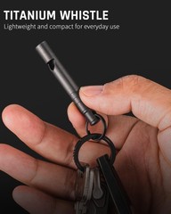 4 Pcs Titanium Emergency Whistles 120db with Lanyard for Outdoor Hiking Coach