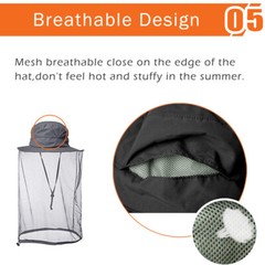 Outdoor Mosquito Head Face Net Hat Sun Bee Insect Bug Protection Hidden Mesh Cap
